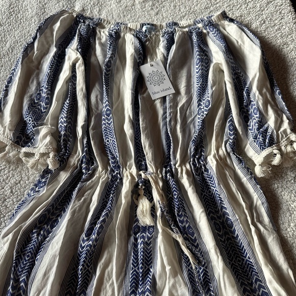 Blue and White Striped Swim Coverup - Picture 7 of 8